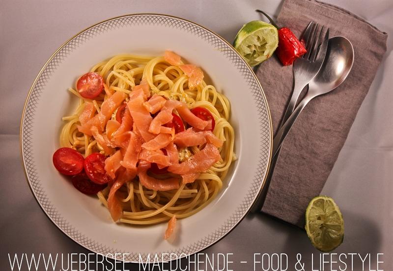 Rezeptbild: Spaghetti mit pikanter Lachs-Sahne-Sauce