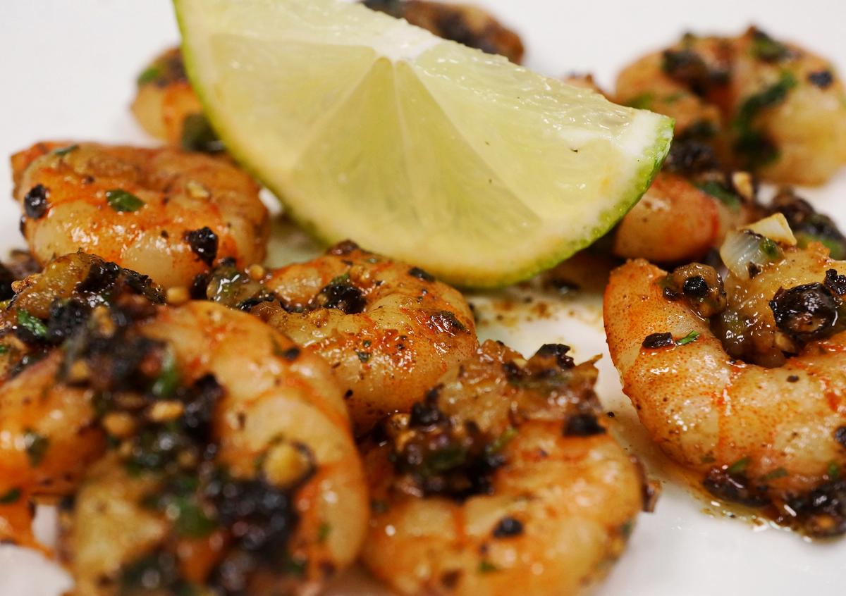 Rezeptbild: Shrimps mit Kampot Pfeffer und Limette