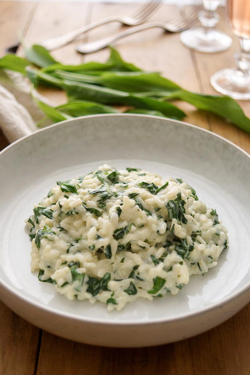 Rezeptbild: Bärlauch Risotto mit Ziegenkäse