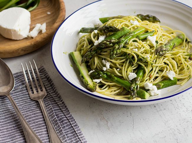 Rezeptbild: Spaghetti mit Spargel und Bärlauchppesto