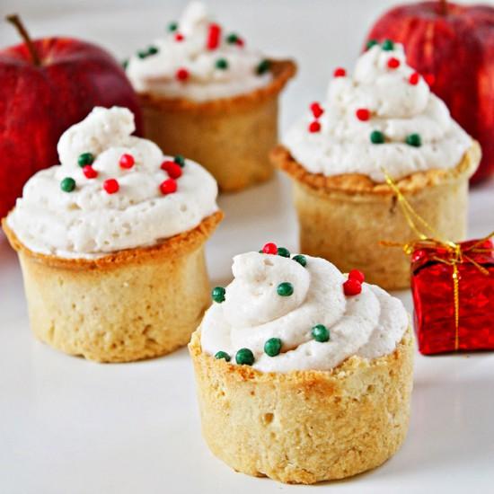 Rezeptbild: Gingerbread Cookie Cups mit Bratapfel-Mousse