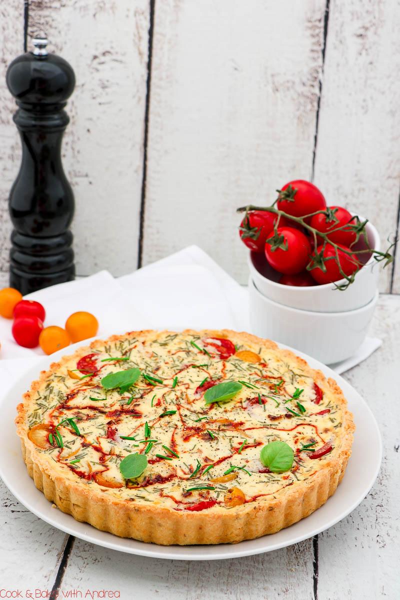 Rezeptbild: Tomatenquiche mit Ziegenfrischkäse