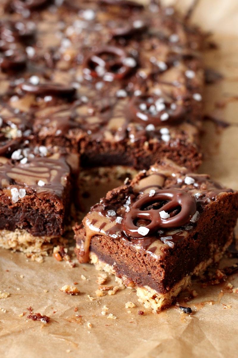 Rezeptbild: Salted Caramel & Pretzel Dark Chocolate Brownies