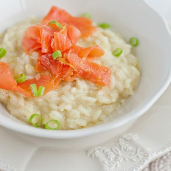 Rezeptbild: Champagner Risotto mit Räucherlachs