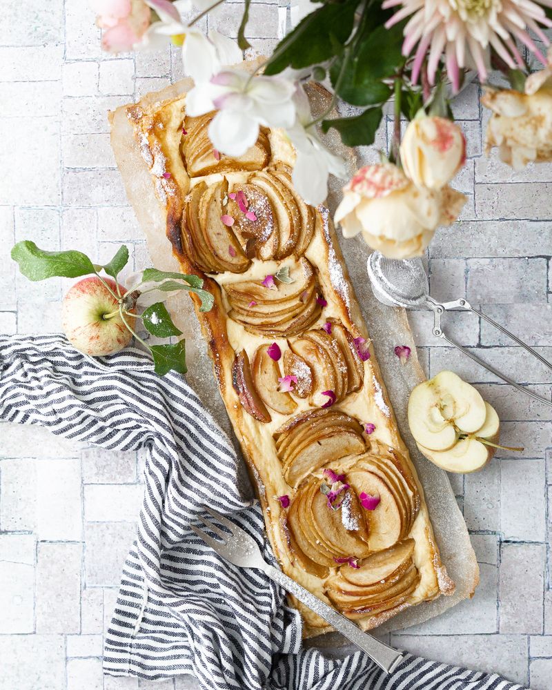 Rezeptbild: Apfel-Käsekuchen Tarte