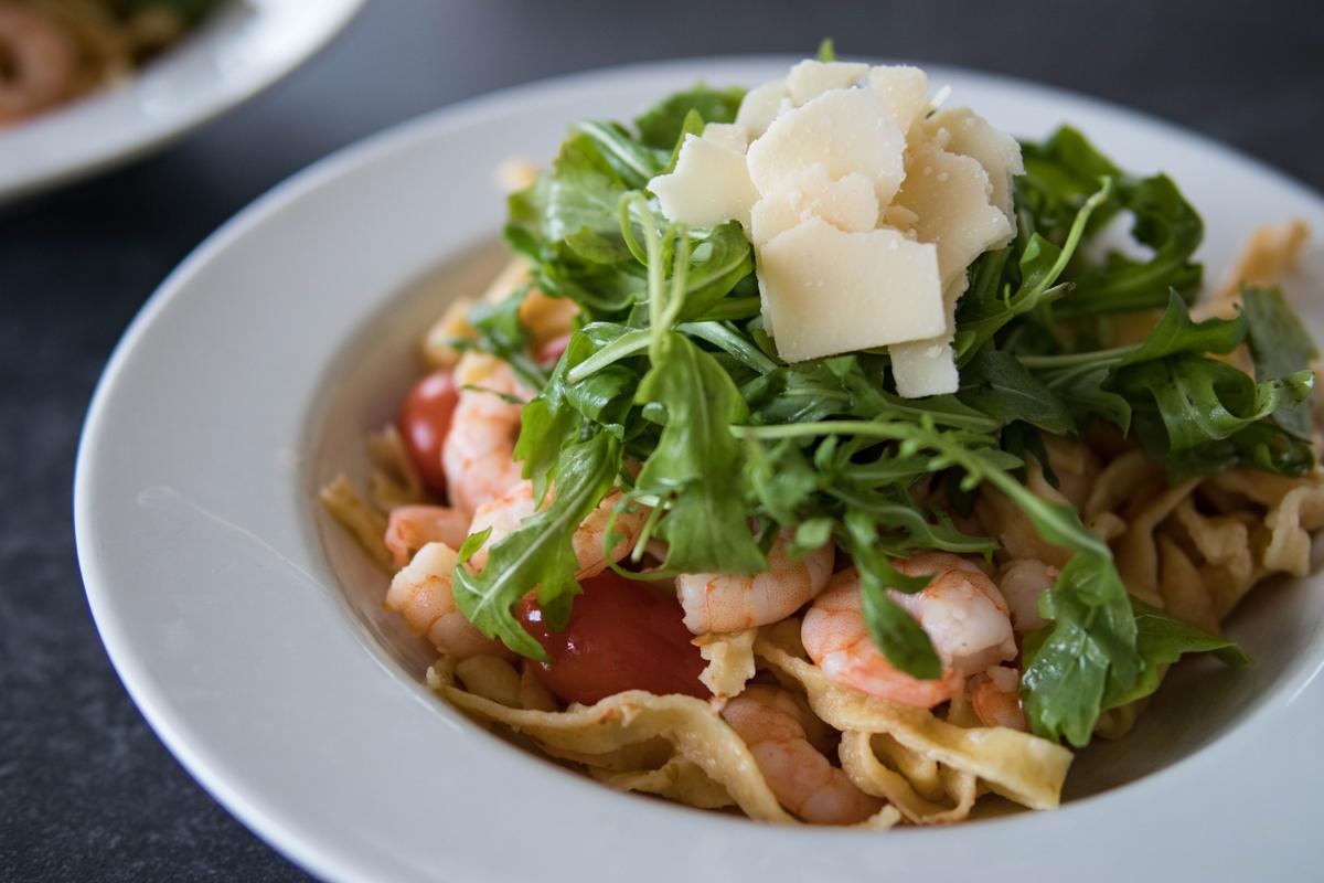 Rezeptbild: Knoblauch-Chili-Pasta mit Rucola