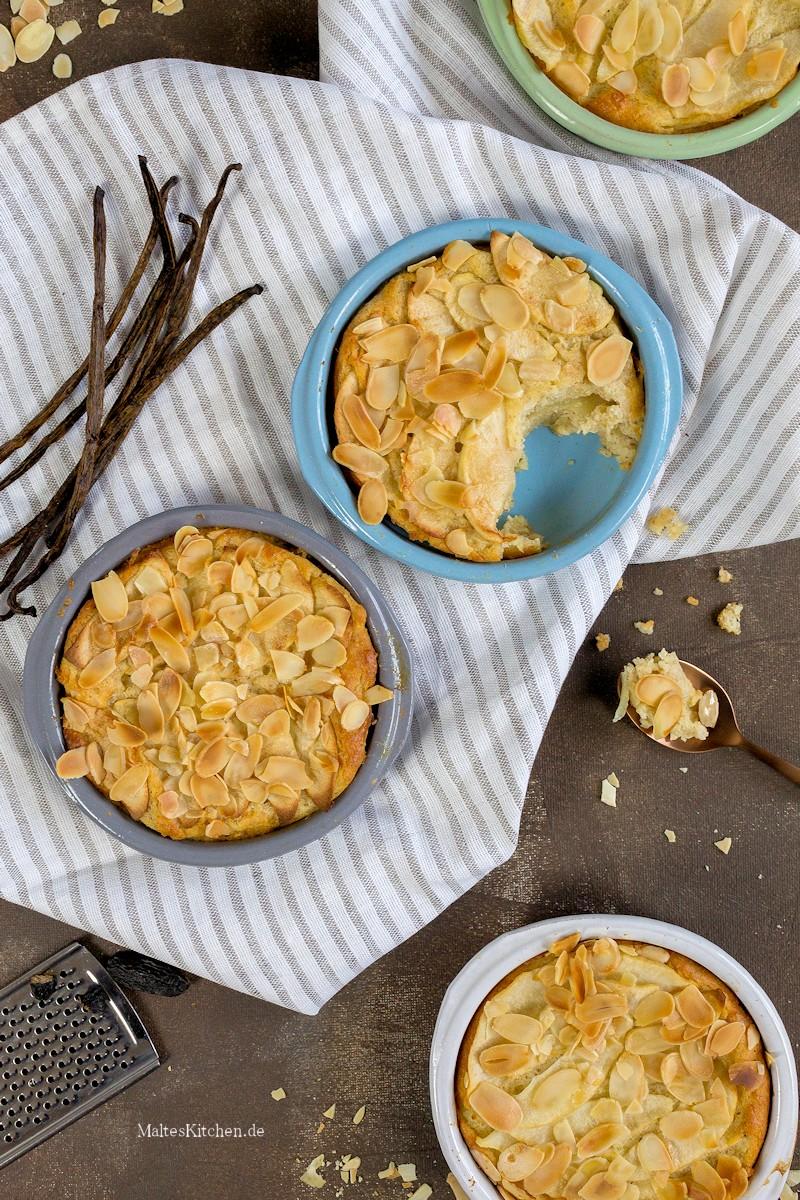 Rezeptbild: Quark-Auflauf mit Griess, Äpfeln & Mandelblättchen