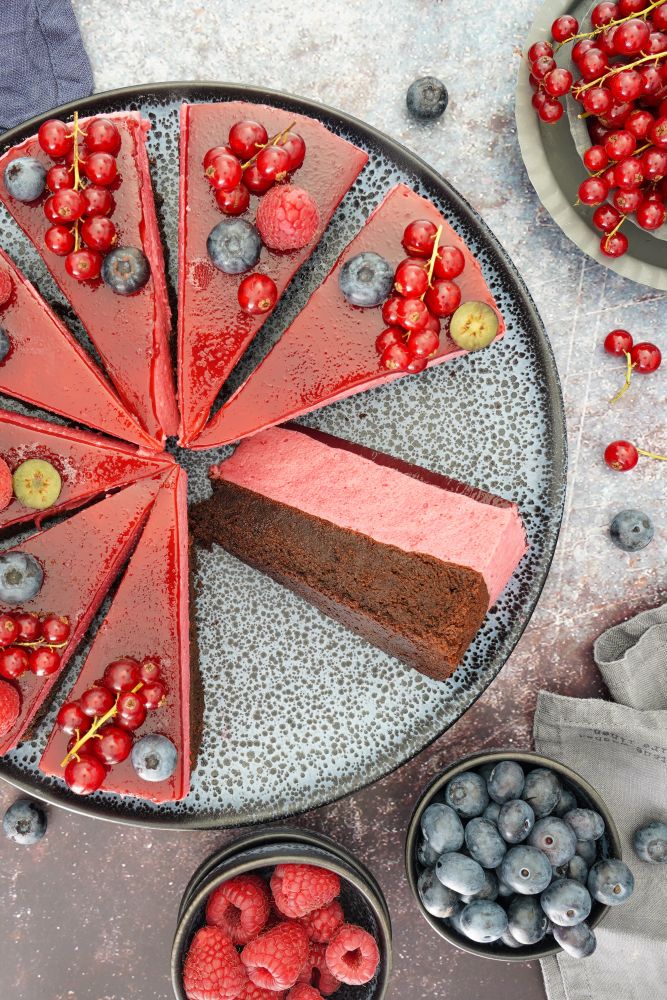 Rezeptbild: Johannisbeertorte mit Bownieboden