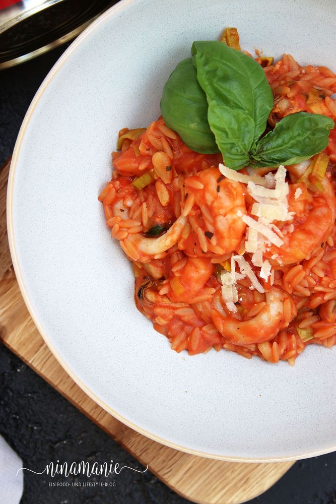 Rezeptbild: Risoni-Risotto mit Meeresfrüchten – Muttertags-Idee