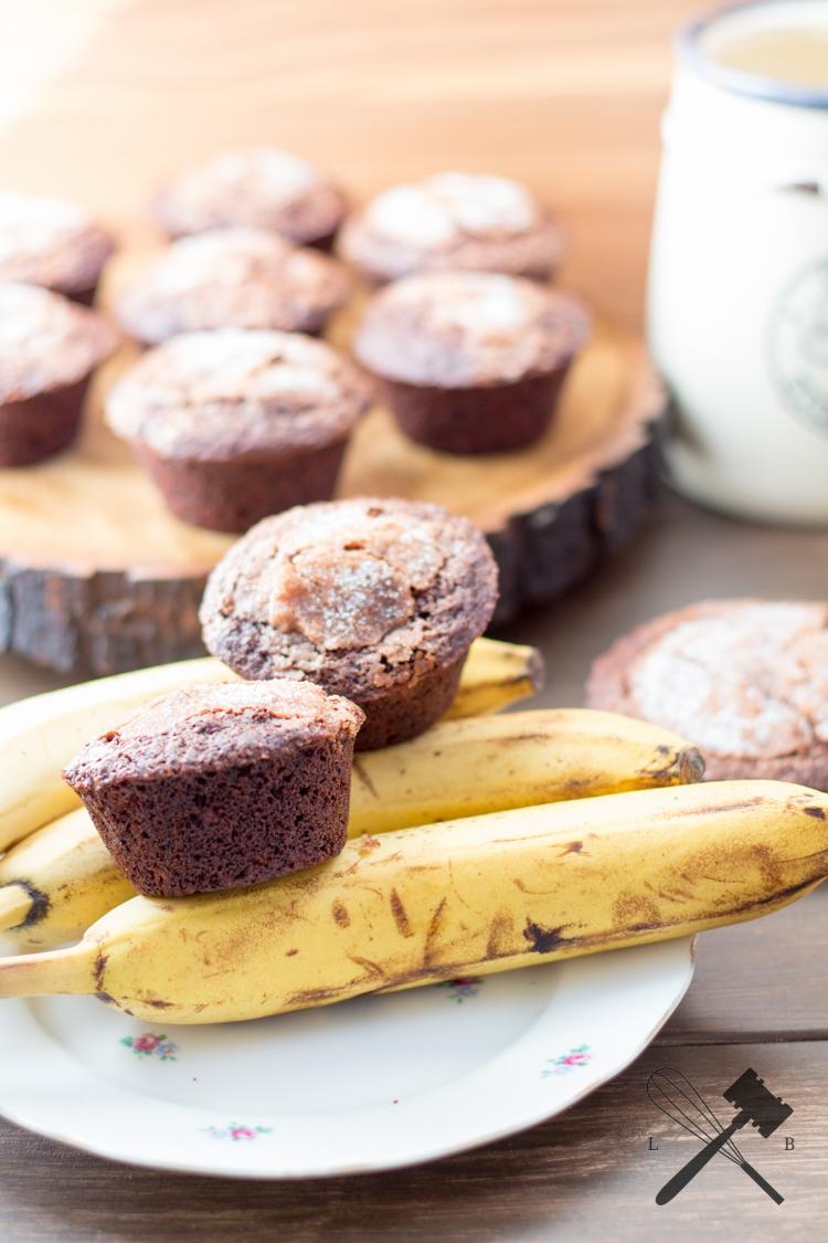 Rezeptbild: Bananen und Schokolade Crinkle Muffins