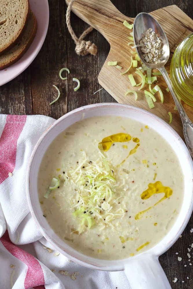 Rezeptbild: Vegane Käse Lauch Suppe