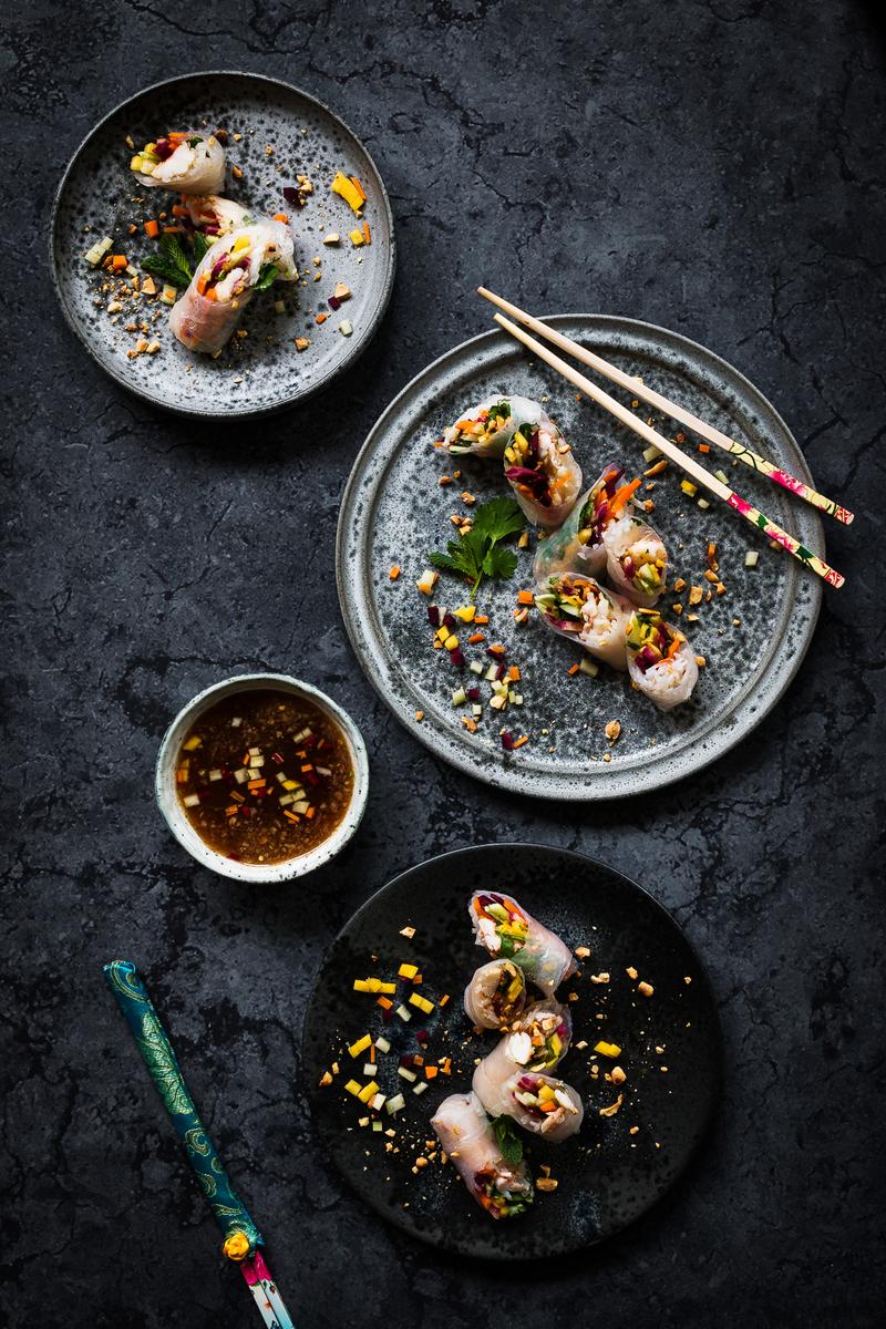 Rezeptbild: Vietnamesische Sommerrollen mit Nuoc Cham