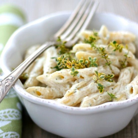 Rezeptbild: Penne mit Ricotta und Zitronenthymian