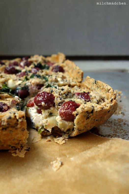 Rezeptbild: Quiche mit Sellerie, Spinat und Kirschen