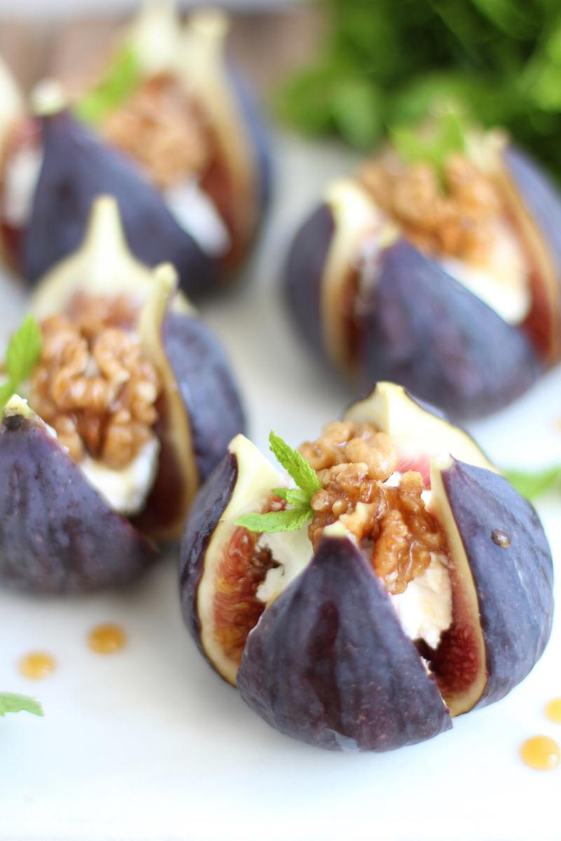 Rezeptbild: Gefüllte Feigen mit Ziegenkäse und Walnüssen