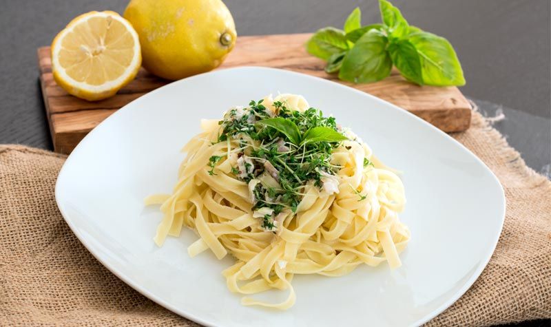 Rezeptbild: Pasta mit Kresse-Sahnesauce