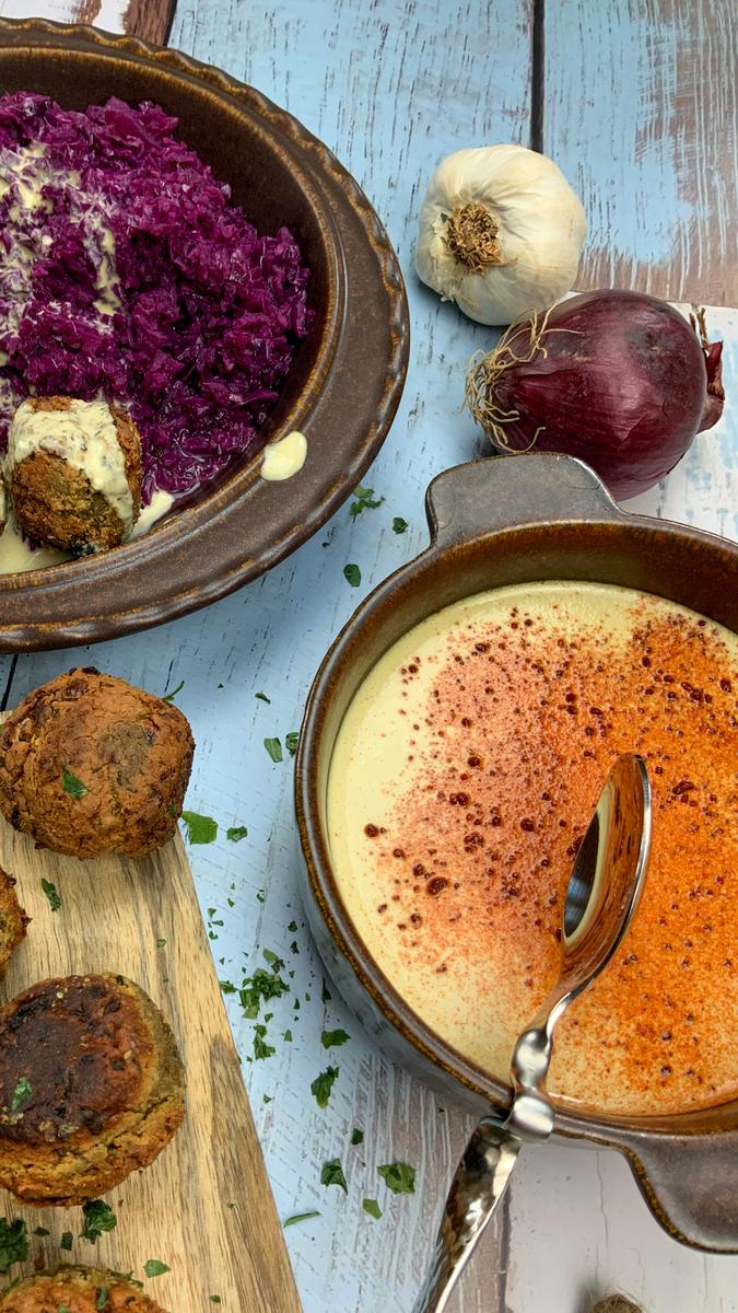 Rezeptbild: Absolut beste vegane Tahini Sauce mit Knoblauch