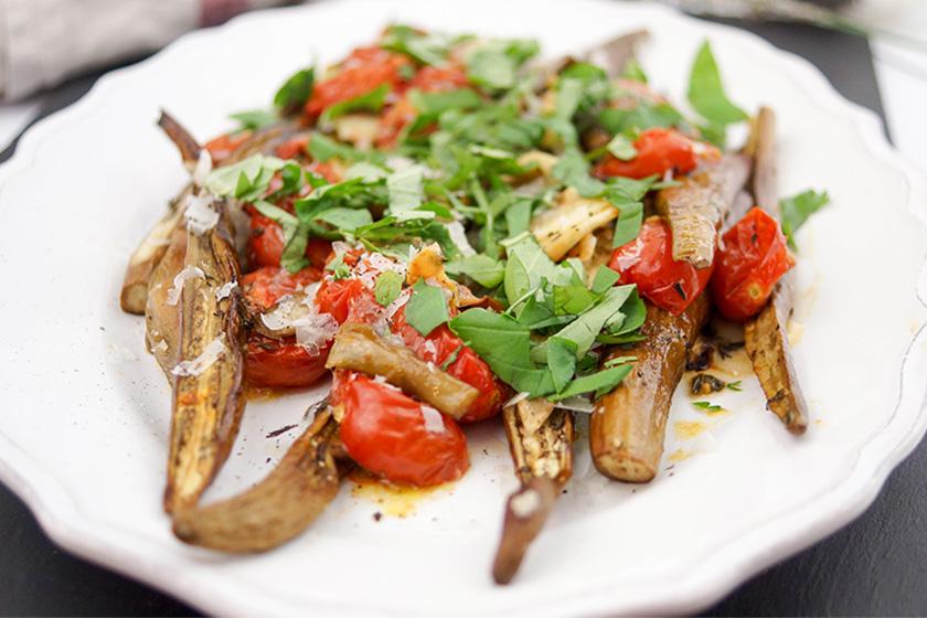 Rezeptbild: Italienische Mini-Auberginen mit Cherry-Tomaten