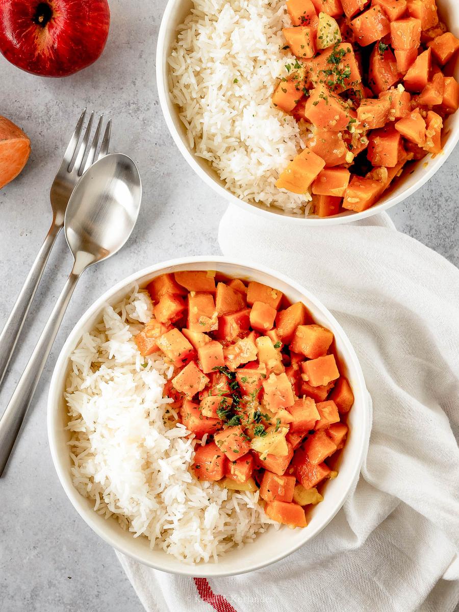 Rezeptbild: Schnelles Süßkartoffelcurry mit Apfel