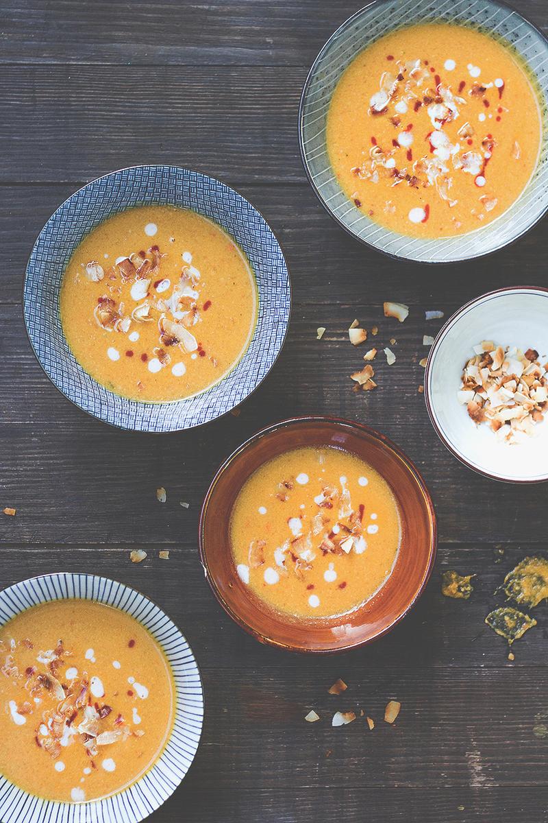 Rezeptbild: Scharfe Kürbis-Erdnuss-Suppe