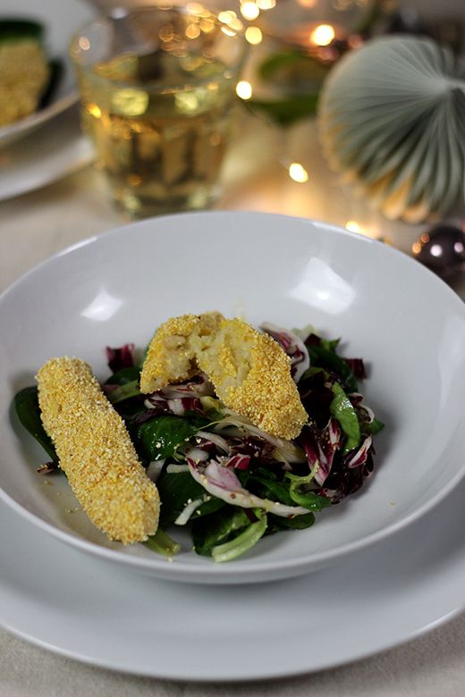 Rezeptbild: Wintersalat mit Orangenvinaigrette und Selleriekroketten