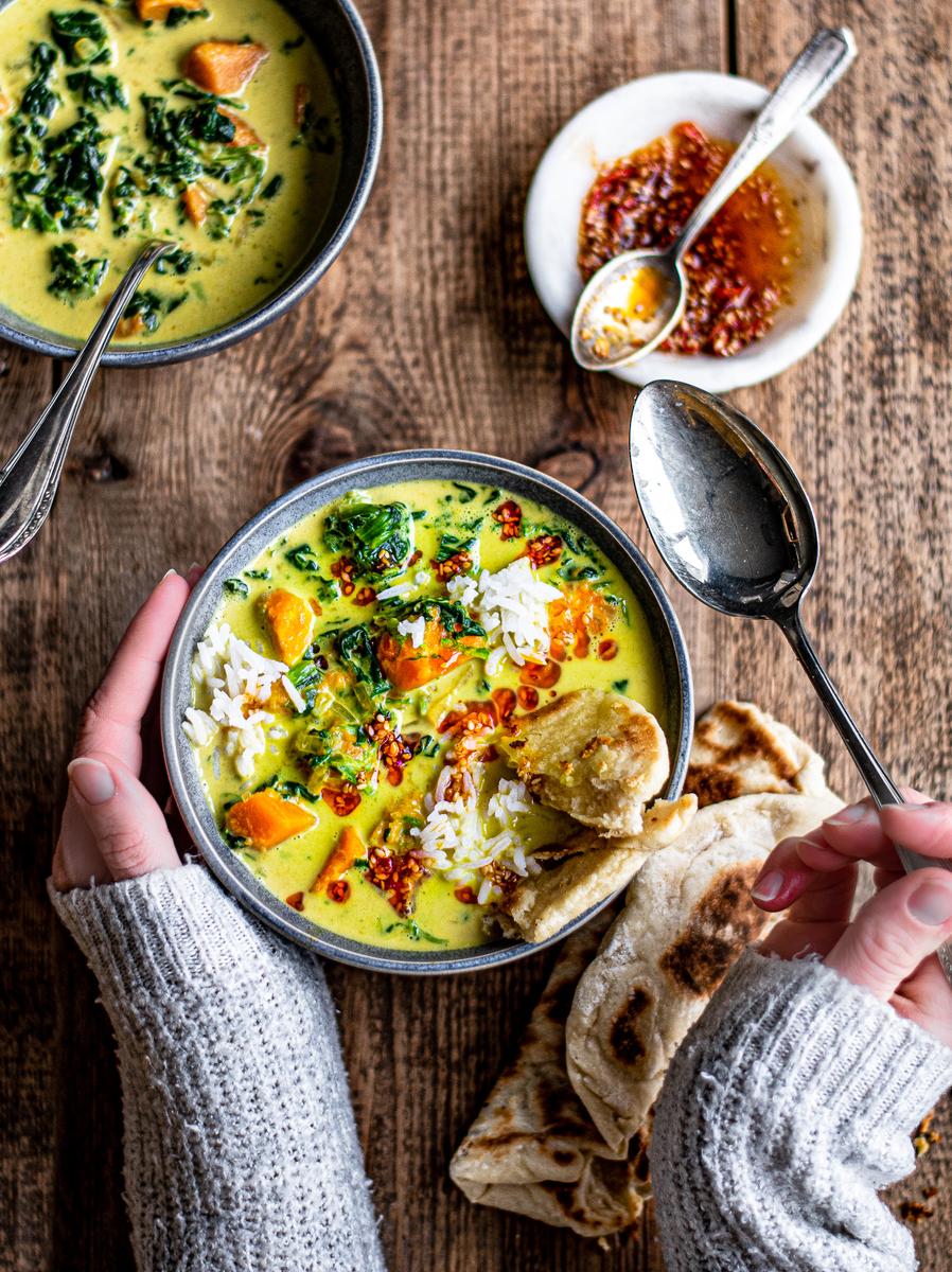 Rezeptbild: Würziges Süßkartoffel Curry mit Kokosmilch