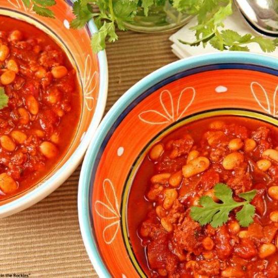 Rezeptbild: Truthahn Chili mit weissen Bohnen