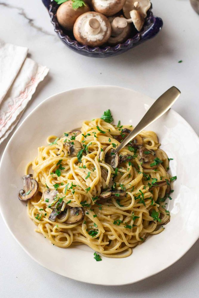 Rezeptbild: Vegetarische Pilz Carbonara