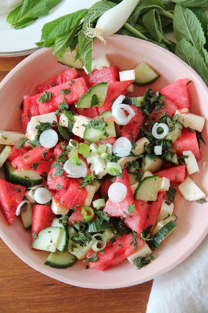 Rezeptbild: Salad-e Panir o Hendevaneh - persischer Wassermelonensalat