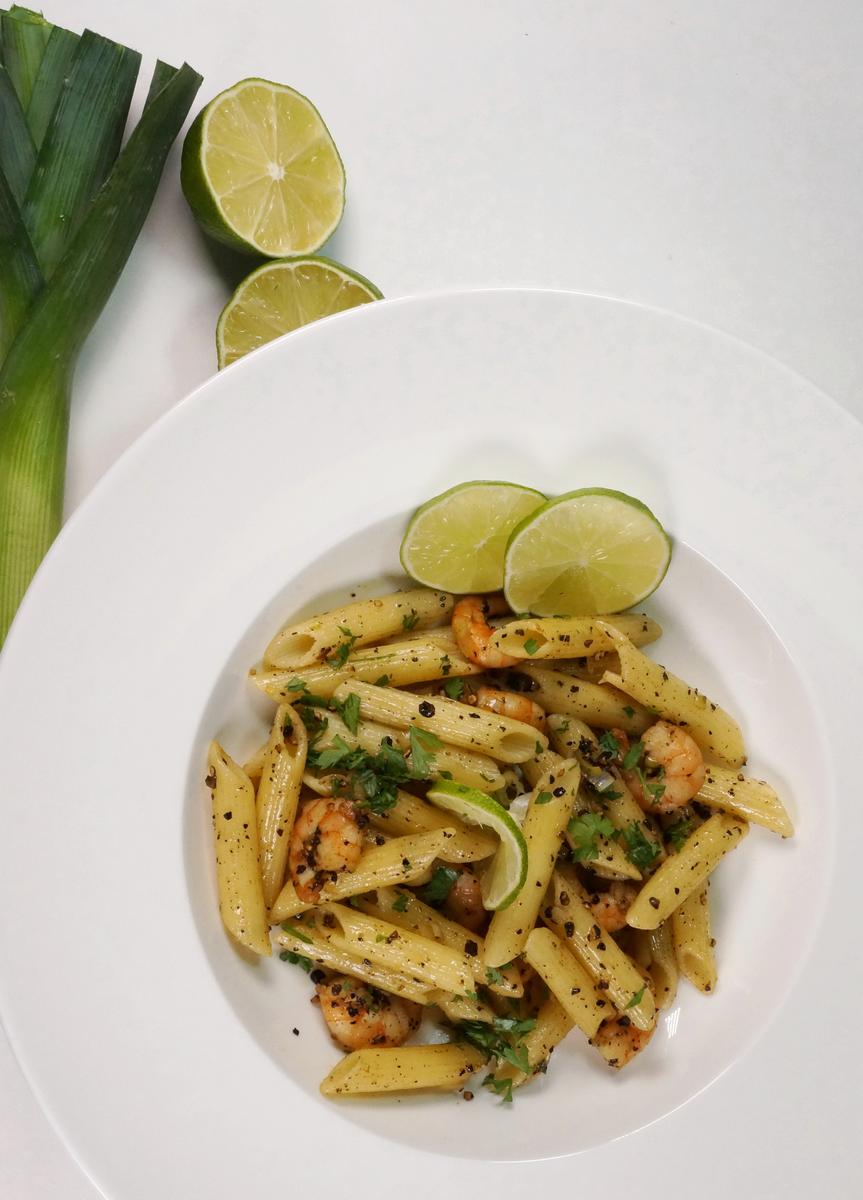 Rezeptbild: Pasta auf kambodschanische Art mit Black Kampot Pepper & Shrimps