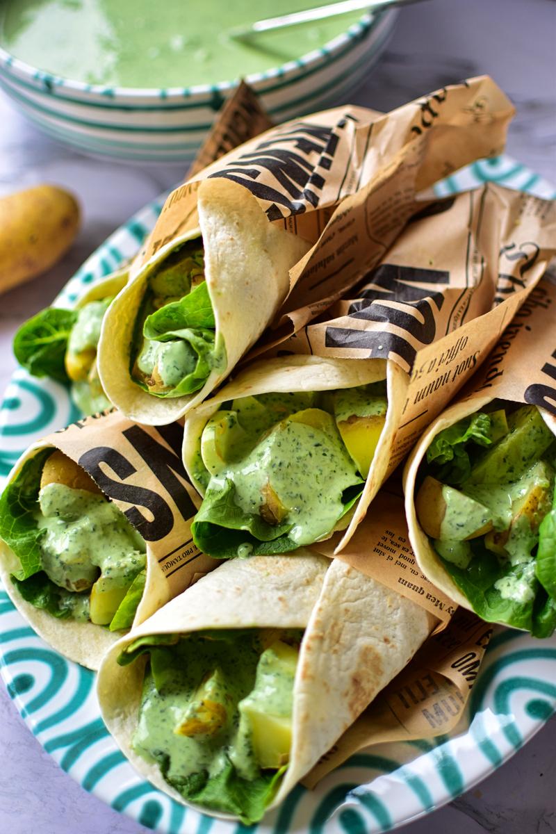 Rezeptbild: Frankfurter grüne Soße Wraps