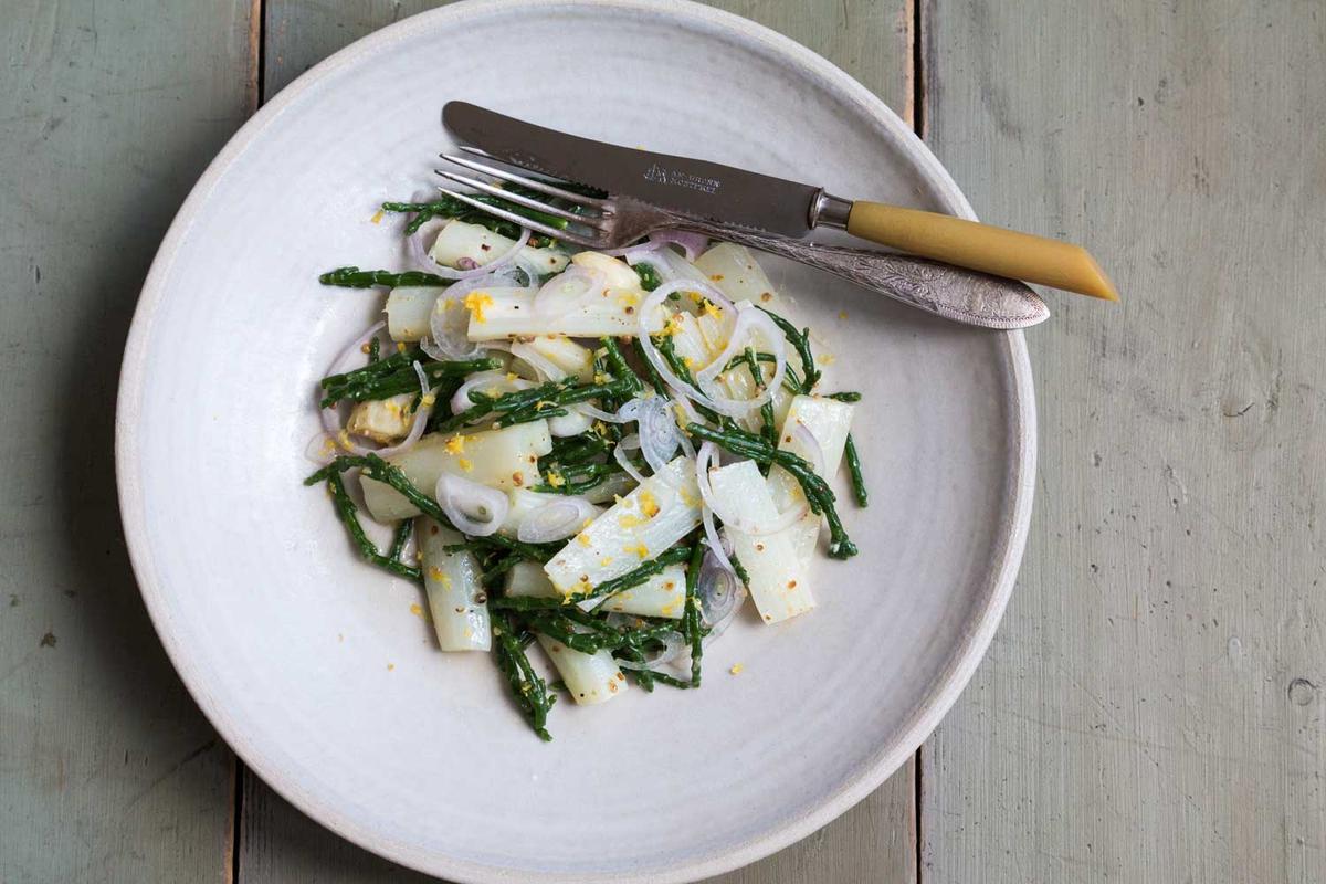Rezeptbild: Spargel-Salat mit Queller und Vinaigrette