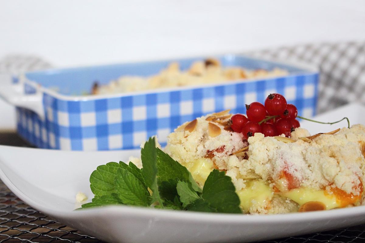 Rezeptbild: Marillen-Mandel-Crumble