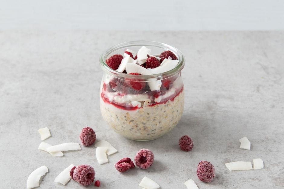 Rezeptbild: Kokos-Himbeer-Overnight Oat