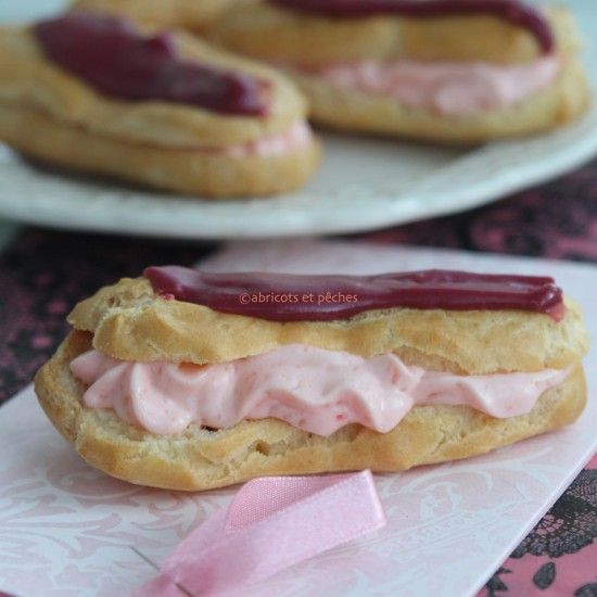 Rezeptbild: Eclairs mit Rosenwasser-Himbeer-Füllung