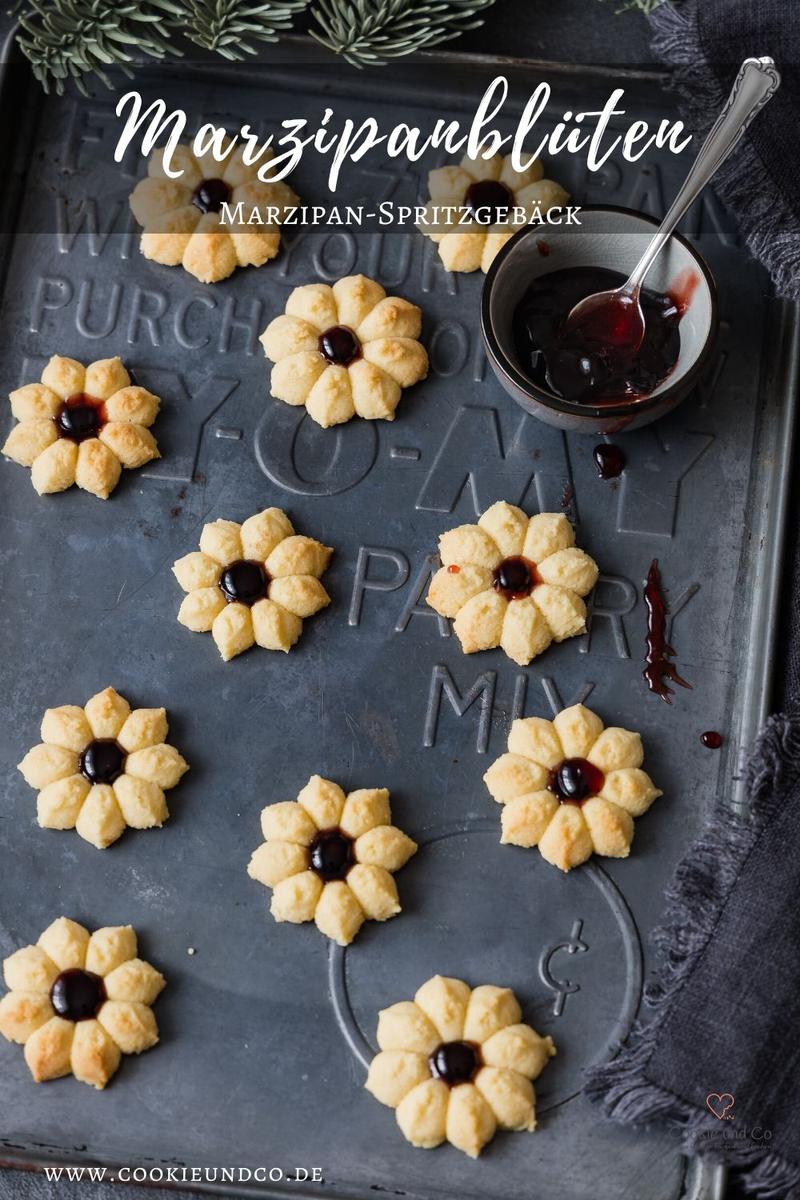 Rezeptbild: Marzipanblüten (Marzipan-Spritzgebäck)