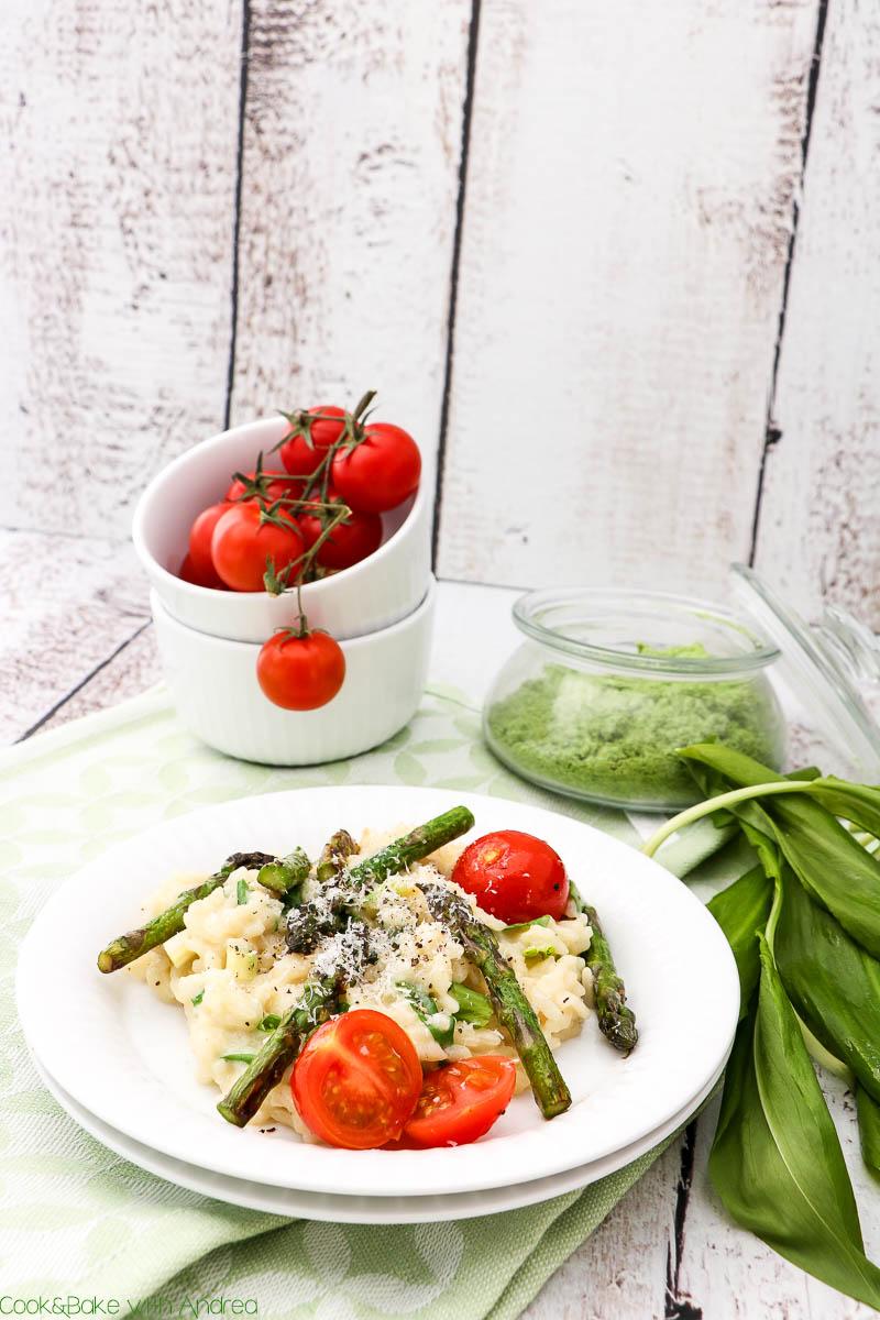 Rezeptbild: Bärlauch-Risotto mit grünem Spargel