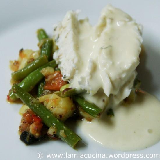 Rezeptbild: Zander aus dem Ofen an Weissweinsauce