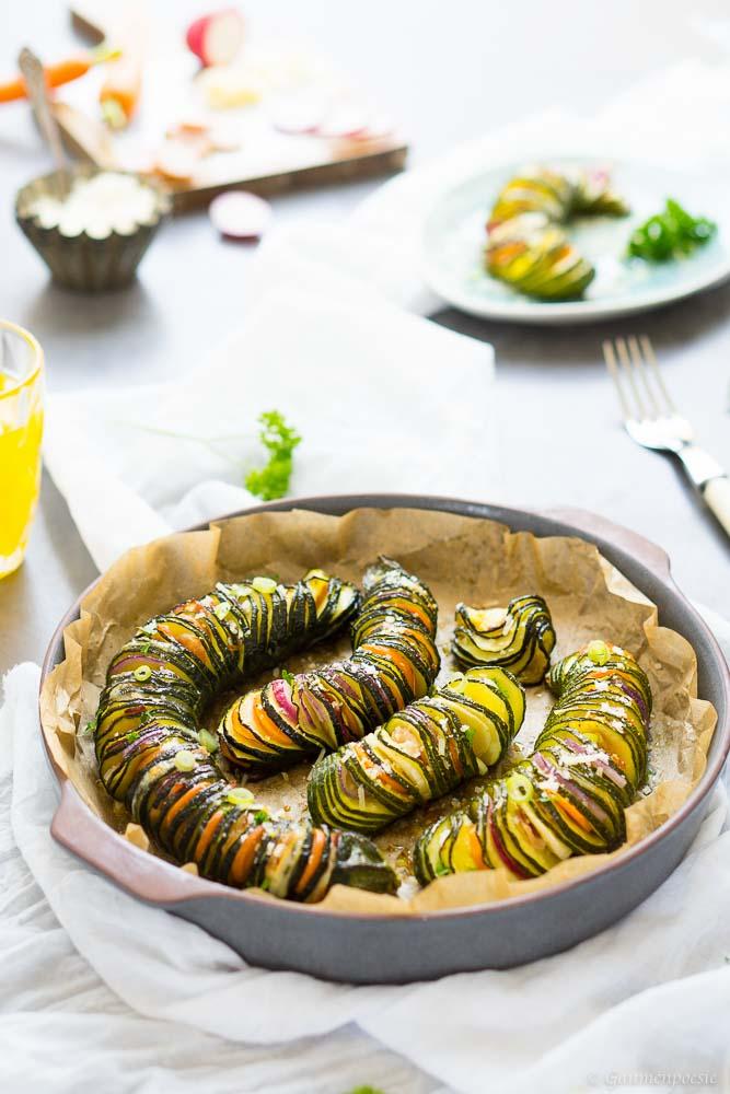 Rezeptbild: Gefüllte Hasselback-Zucchini