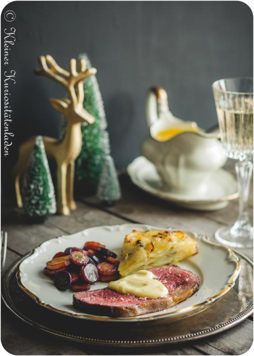 Rezeptbild: Roastbeef mit Pommes Anna und Sauce Béarnaise