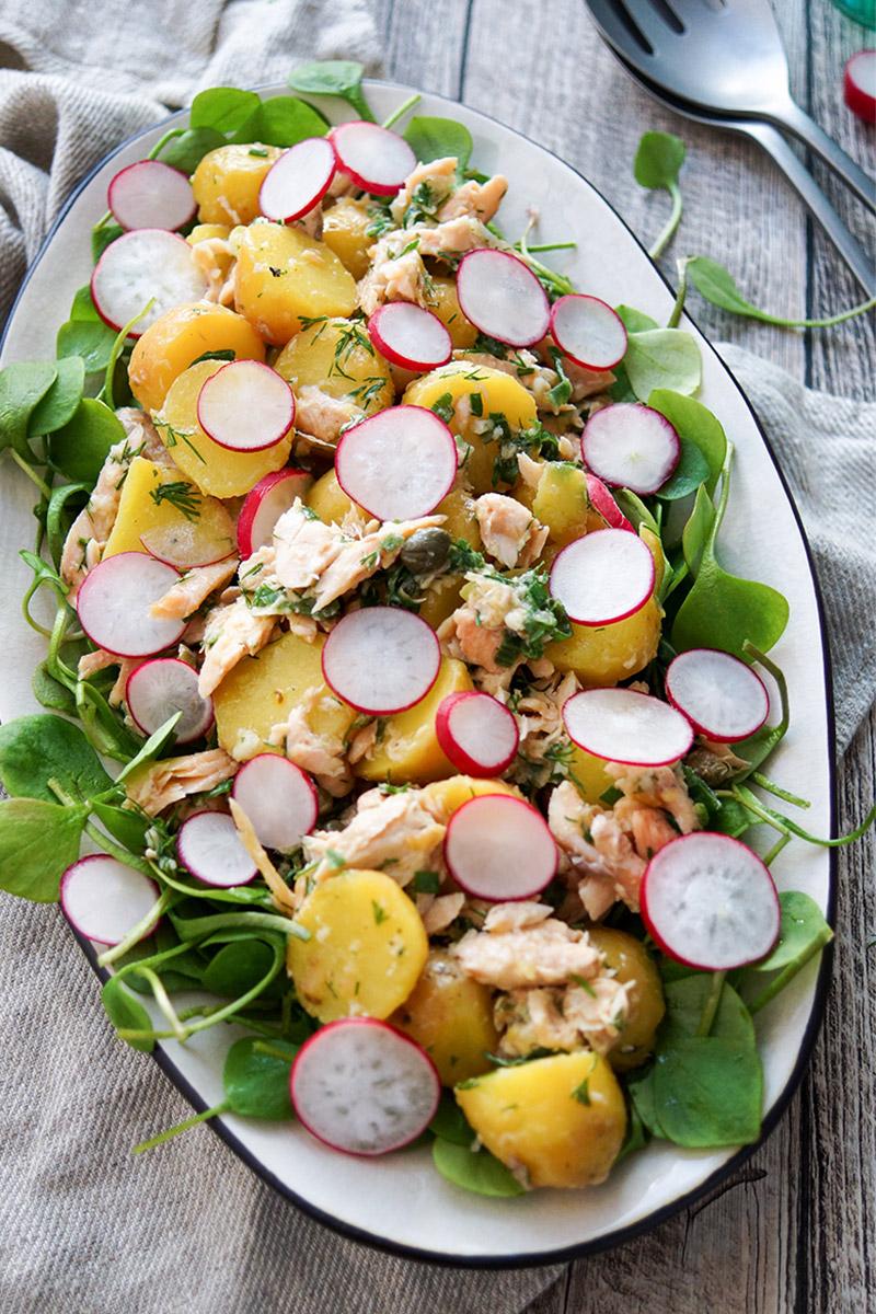 Rezeptbild: Kartoffelsalat mit Räuchersaibling