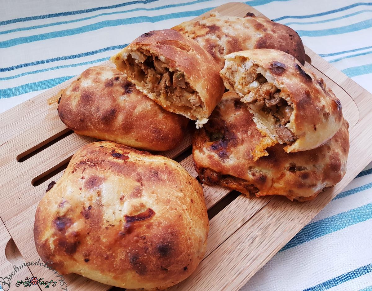 Rezeptbild: gefüllte Baguettebrötchen nach Gyrosart