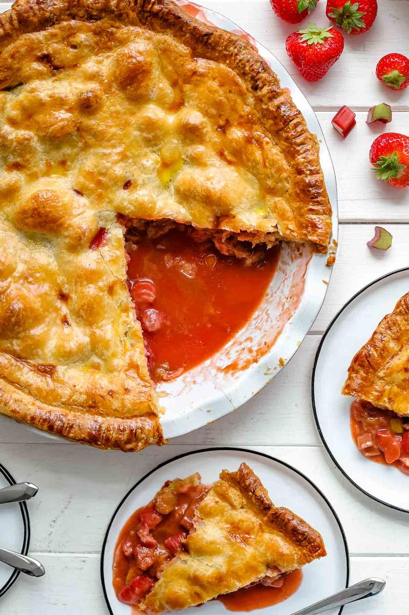 Rezeptbild: Erdbeer Rhabarber Pie