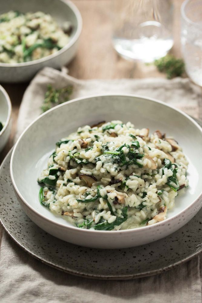 Rezeptbild: Shiitake Pilze Risotto mit Blauschimmelkäse