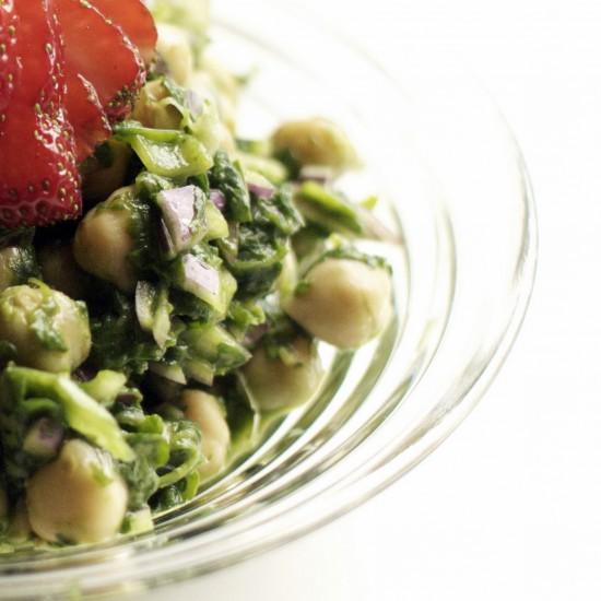 Rezeptbild: Kichererbsen-Spinat Salat