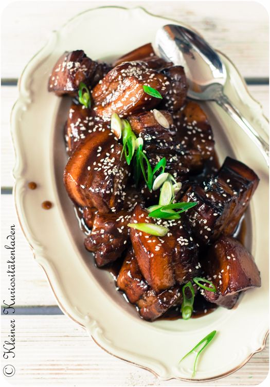 Rezeptbild:  Süßer Schweinebauch mit schwarzem Essig