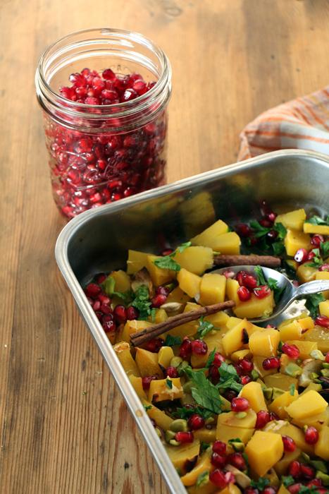 Rezeptbild: Gorgonzola-Kürbis mit Granatapfel