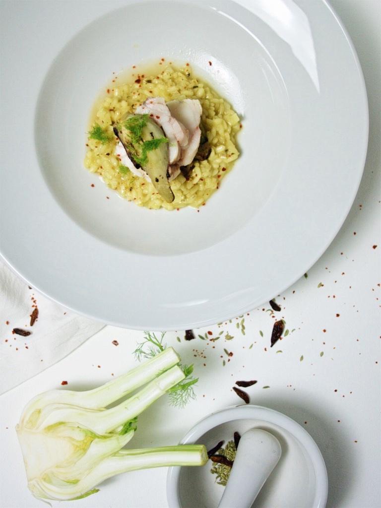 Rezeptbild: Fenchel-Chili-Risotto mit Seeteufel
