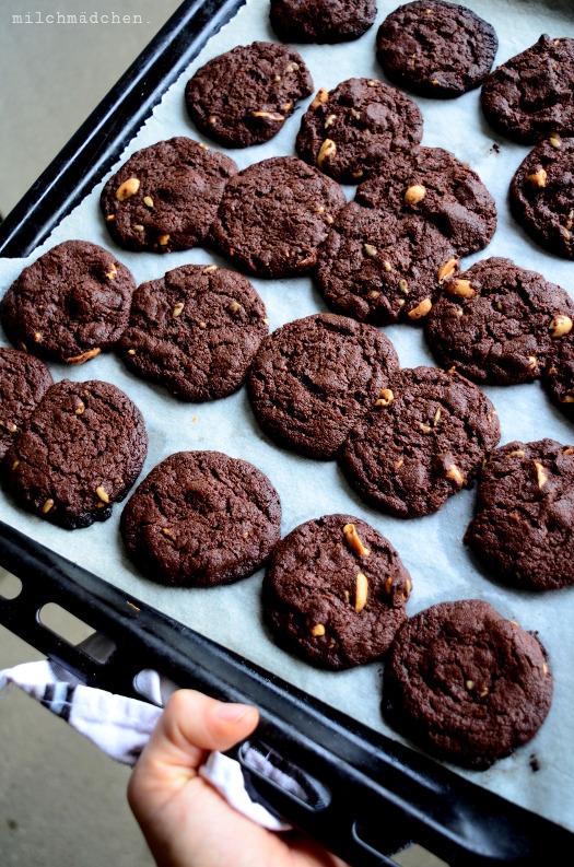 Schoko-Nuss-Cookies mit Sauerteig von milchmädchen. • Delicat.io