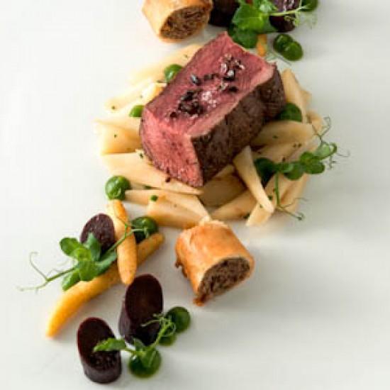 Rezeptbild: Damwild | Petersilienwurzel | Urkarotte | Kakaojus